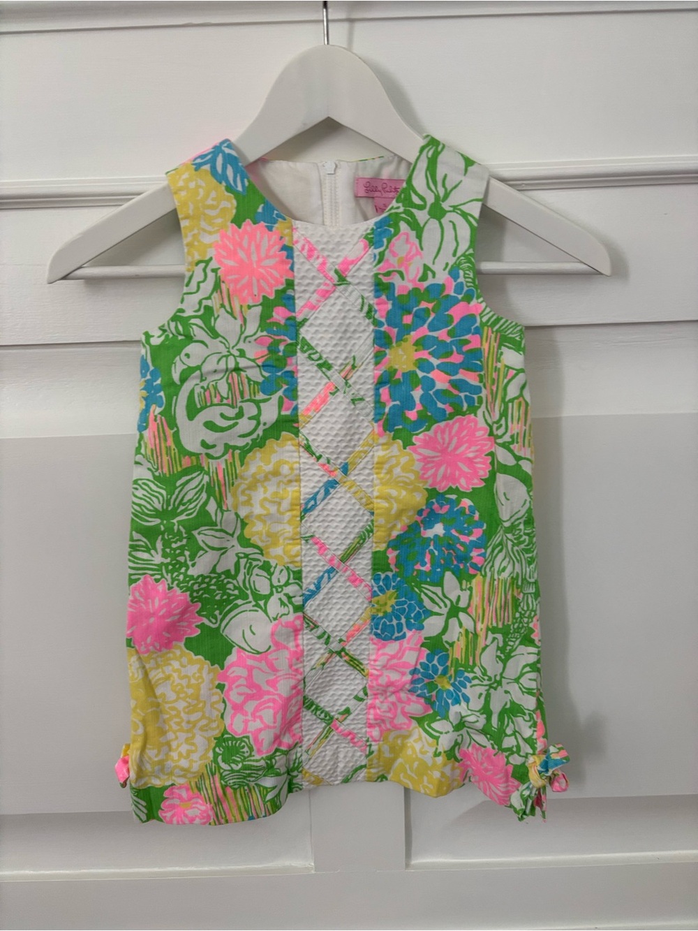 Lilly Pulitzer Girls Floral Shift Dress in Green, Pink, Yellow, Blue